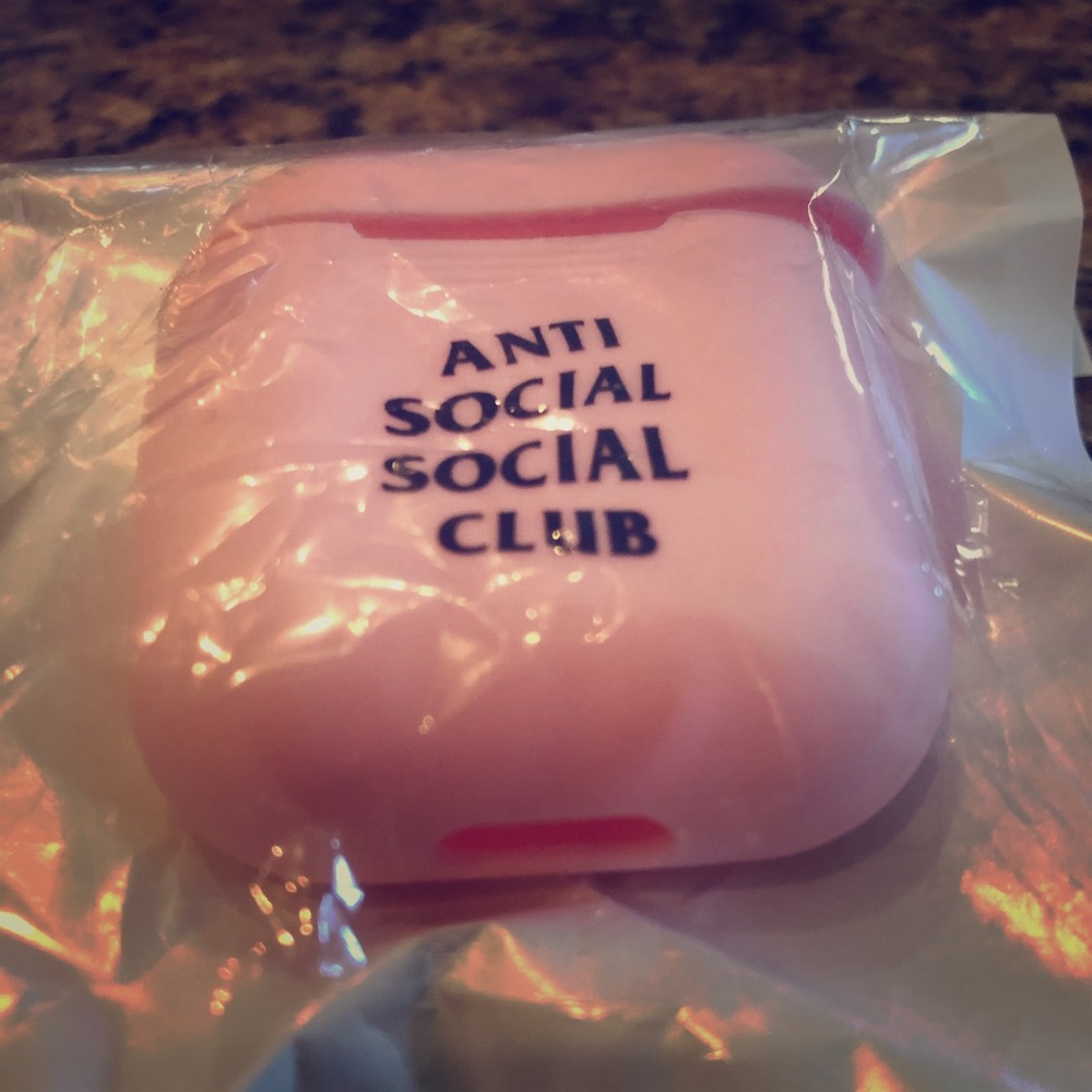 AntiSocialSocialClub Pink Silicone AirPod Covers